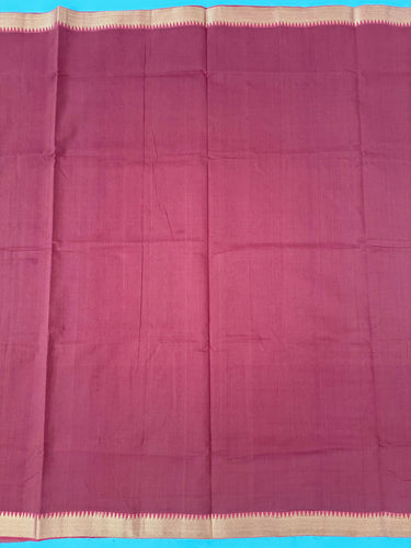 Handwoven Mangalgiri Cotton Saree | Brick Red | Gold Zari | Handwoven | Ships from California